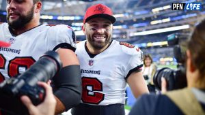 ‘HE KNOWS BALL’ – QB Baker Mayfield Showed Up to Bucs-Panthers in a Pablo Sanchez Jersey and Fans Are Loving It