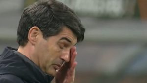 Lyon boss Paulo Fonseca breaks down in tears as players hug him after massive ban