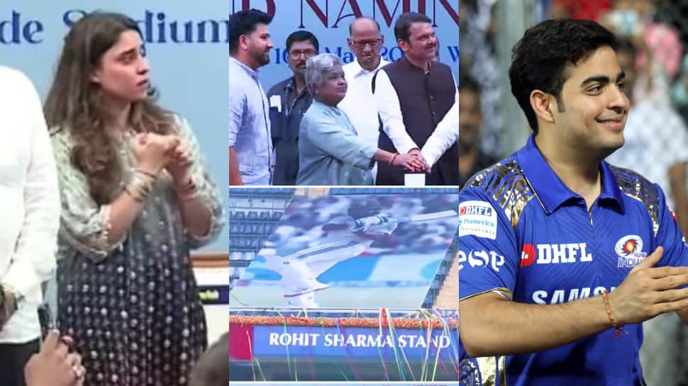 Rohit Sharma Stand Inauguration: Ritika Sajdeh Gets Emotional; Akash Ambani Reacts