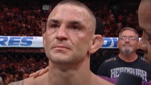 Watch Dustin Poirier’s emotional UFC 318 Octagon Interview