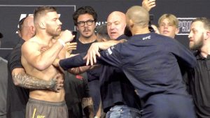 Things get heated at UFC 319 face-offs | Video