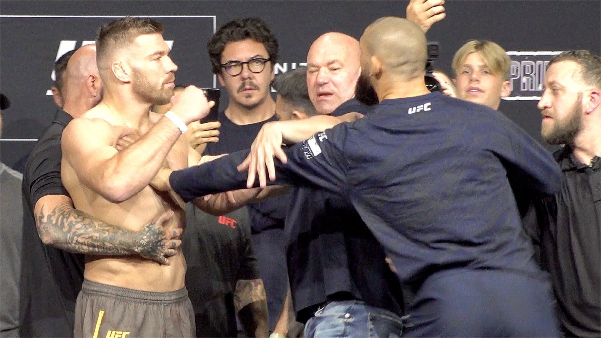 Things get heated at UFC 319 face-offs | Video