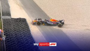 Dutch GP: Max Verstappen beached in gravel at end of P1