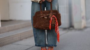 The Chocolate Brown Suede Bag Is Coming for Your Classic Black Handbag This Fall