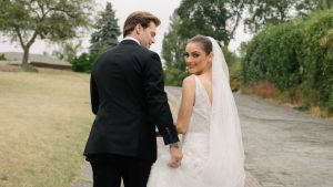 Singer Banks Wore a “Sexy and Romantic” Lace Vivienne Westwood Dress to Wed Lacrosse Star Drew Snider