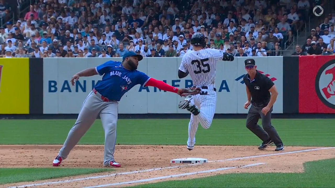 Blue Jays’ challenge saves run as Guerrero nabs Bellinger on foot with tag