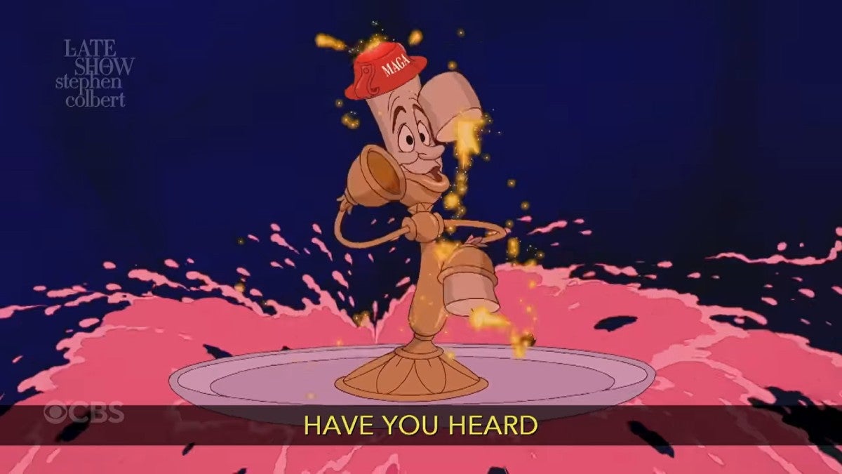 Colbert Mocks Disney for Suspending Kimmel With ‘Be Our Guest’ Parody ‘Shut Your Trap’ | Video