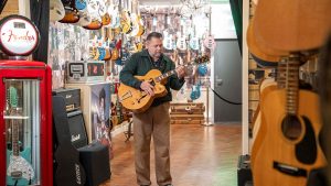 “Two shots fired by a frantic chick at her boyfriend missed him and hit T-Bone’s guitar”: T-Bone Walker’s 1949 Gibson spearheads the reopening of iconic Denmark Street guitar store Regent Sounds