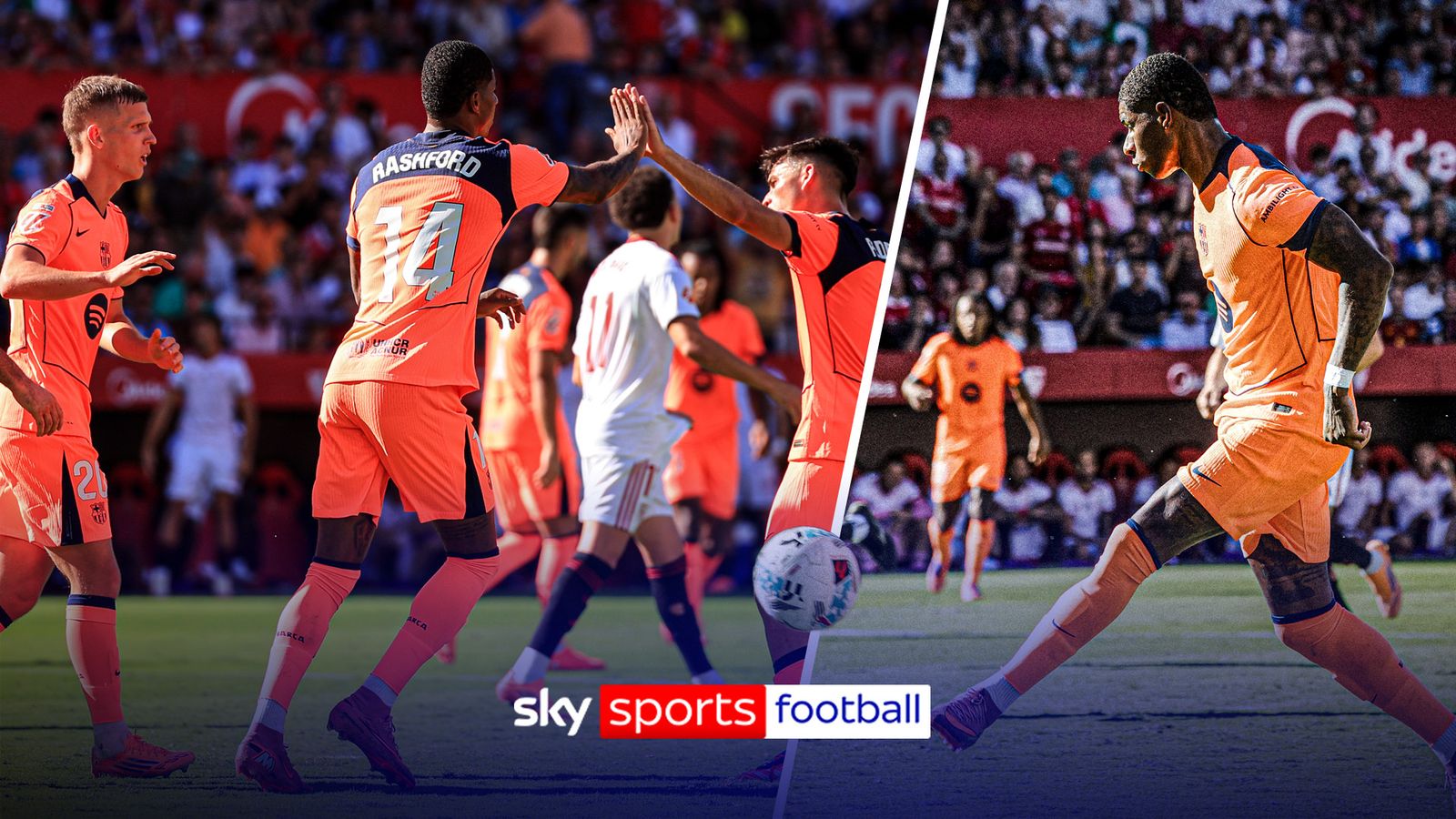 Marcus Rashford scores first LALIGA goal with superb volley at Sevilla
