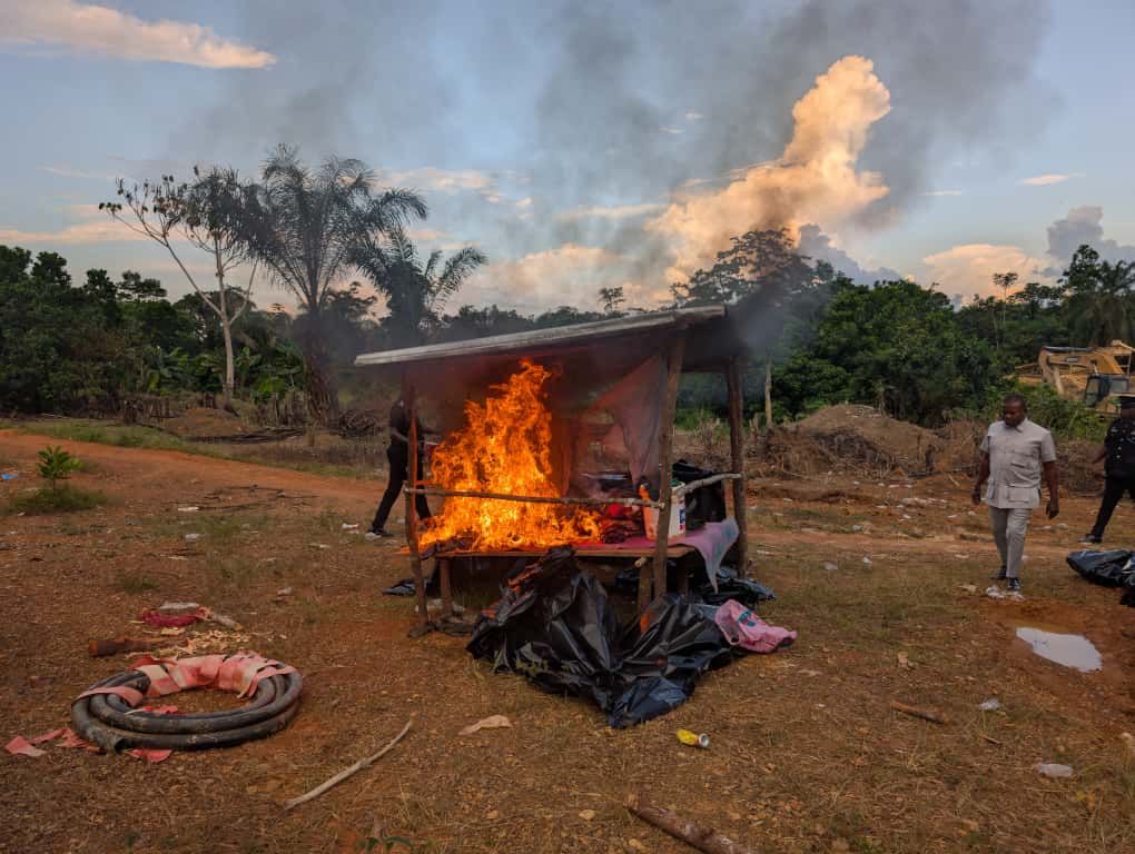 Prestea Huni-Valley MCE leads operation to halt galamsey activity on Apiate stretch