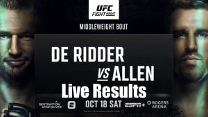 UFC Vancouver: de Ridder vs. Allen Live Results and Analytics