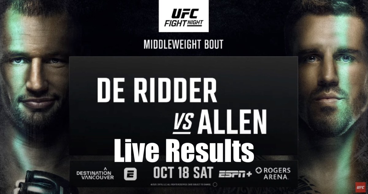 UFC Vancouver: de Ridder vs. Allen Live Results and Analytics