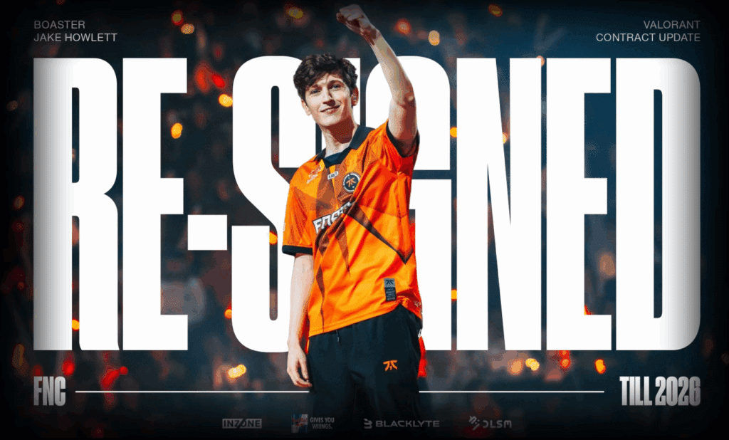 Boaster re-signs with Fnatic VALORANT for another year
