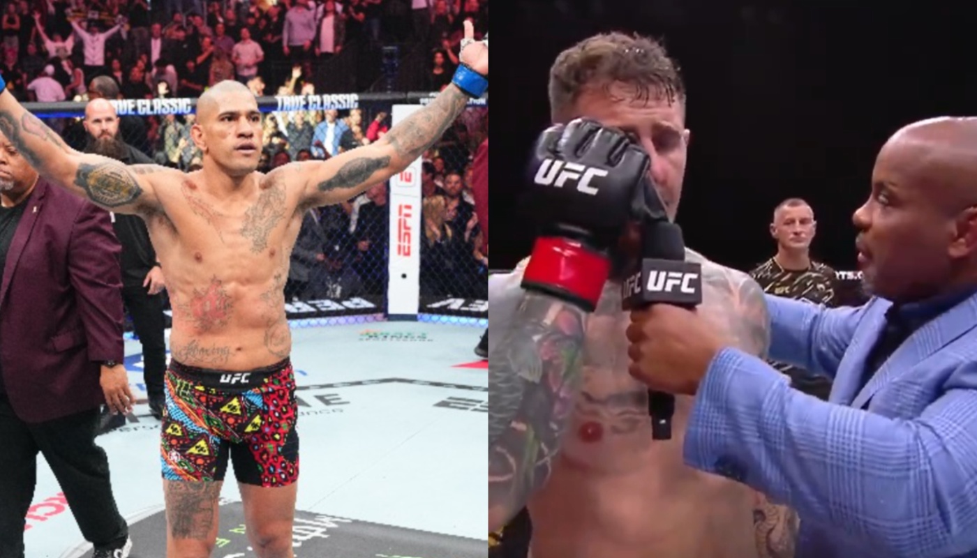 Alex Pereira reacts to Tom Aspinall vs. Ciryl Gane ending in a No Contest at UFC 321