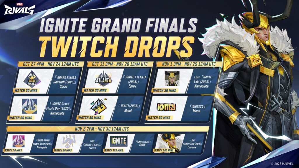 Marvel Rivals Ignite Grand Finals Twitch drops revealed