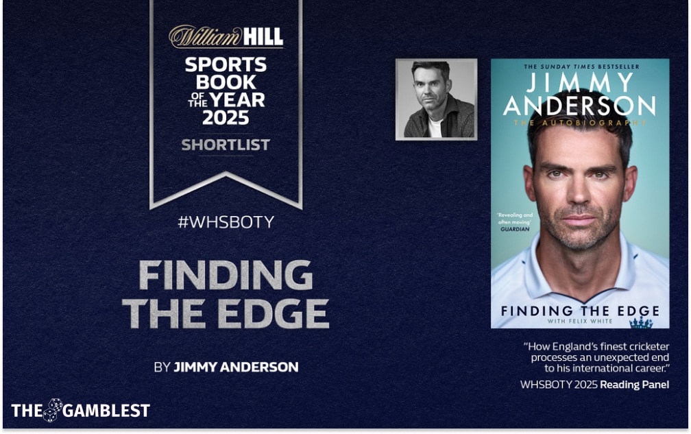 Sir James Anderson among seven shortlisted nominees for William Hill Sports Book of the Year Award 2025