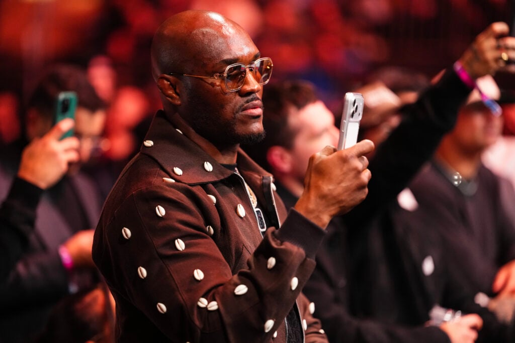 Kamaru Usman reacts after being picked by Islam Makhachev for first welterweight title defense